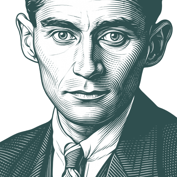 Engraved portrait of Franz Kafka