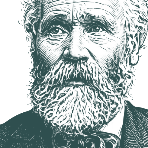 Engraved portrait of Keir Hardie, facing left
