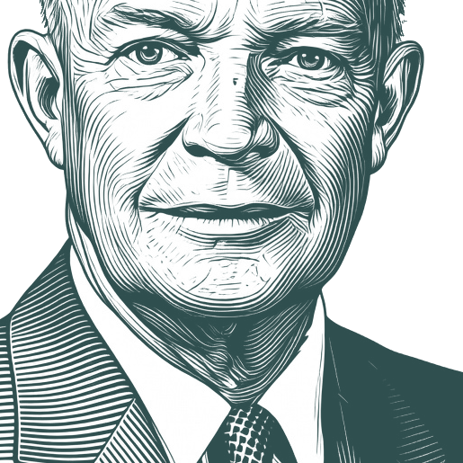 Engraved portrait of Dwight D. Eisenhower
