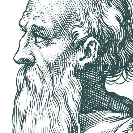Engraved portrait of Epictetus, facing left