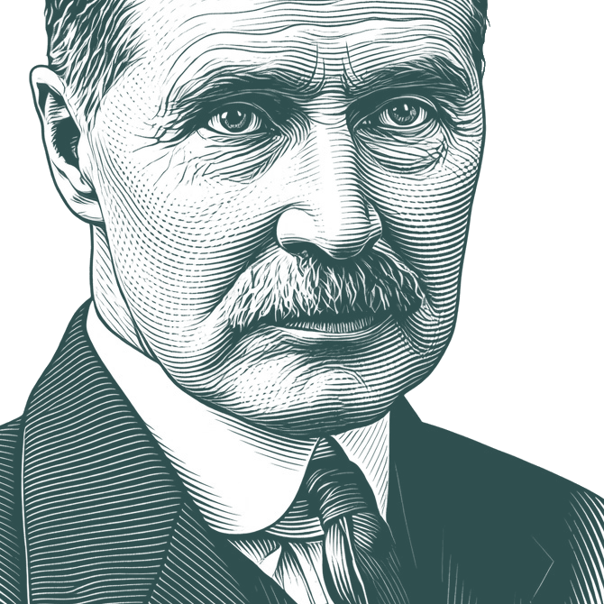 Engraved portrait of Bonar Law, facing right