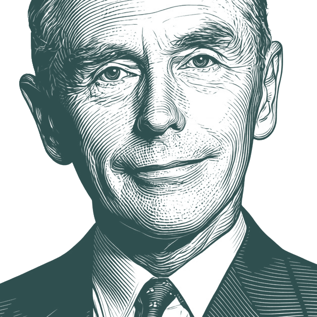 Engraved portrait of Alec Douglas-Home