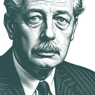 Engraved portrait of Harold Macmillan, facing right