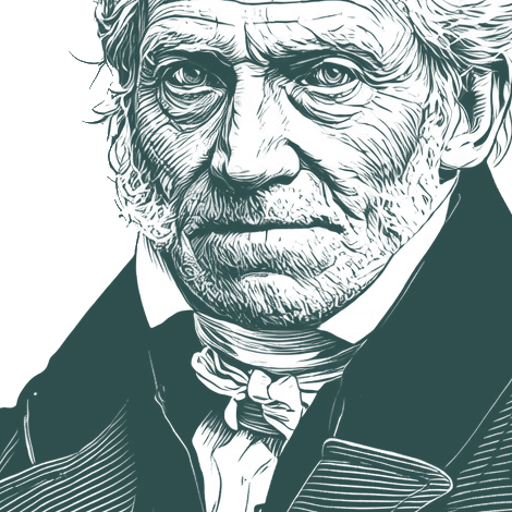 Engraved portrait of Arthur Schopenhauer, facing left