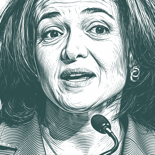 Engraved portrait of Sheryl Sandberg