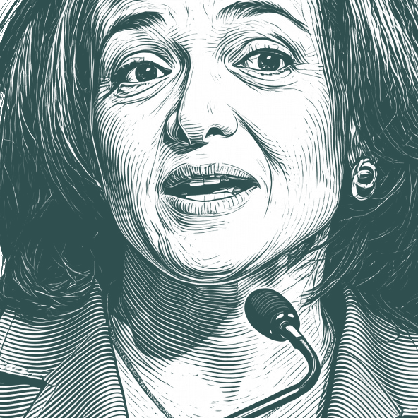 Engraved portrait of Sheryl Sandberg