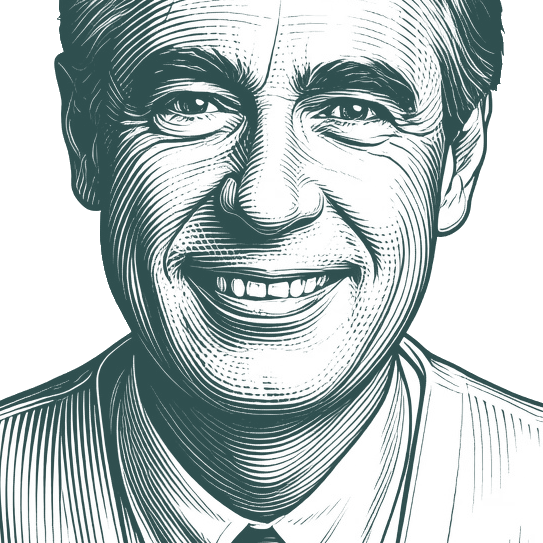 Engraved portrait of Fred Rogers