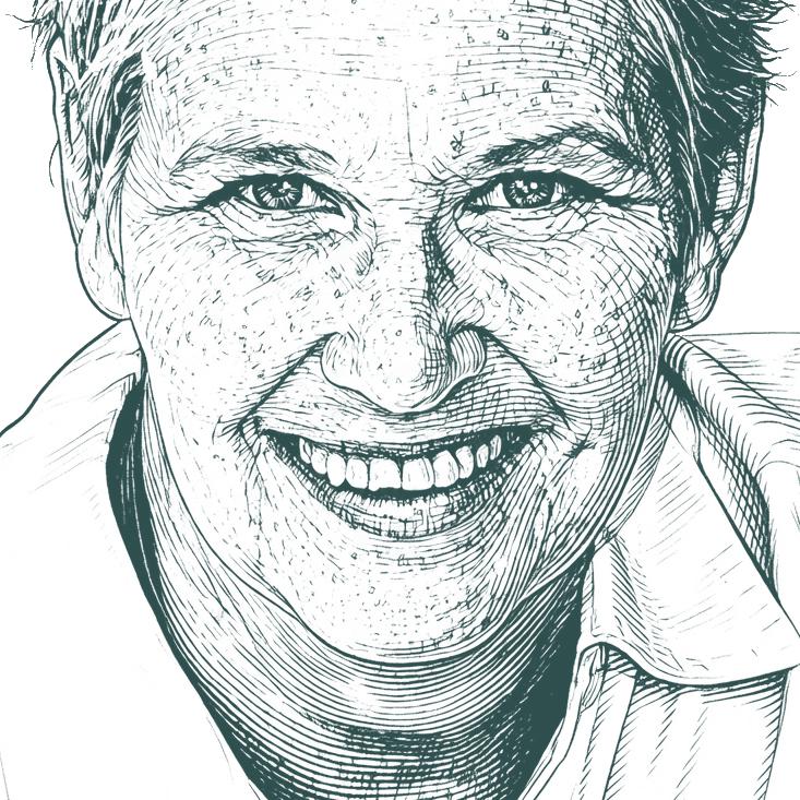 Engraved portrait of Annie Dillard