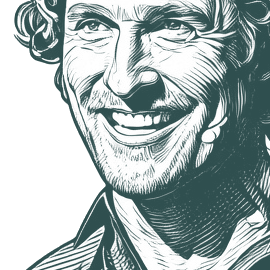 Engraved portrait of Matthew McConaughey, facing left