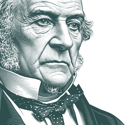 Engraved portrait of William Ewart Gladstone, facing right