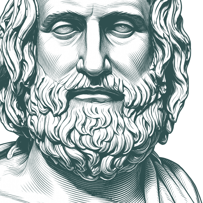 Engraved portrait of Euripides, facing right