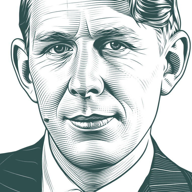 Engraved portrait of W. H. Auden