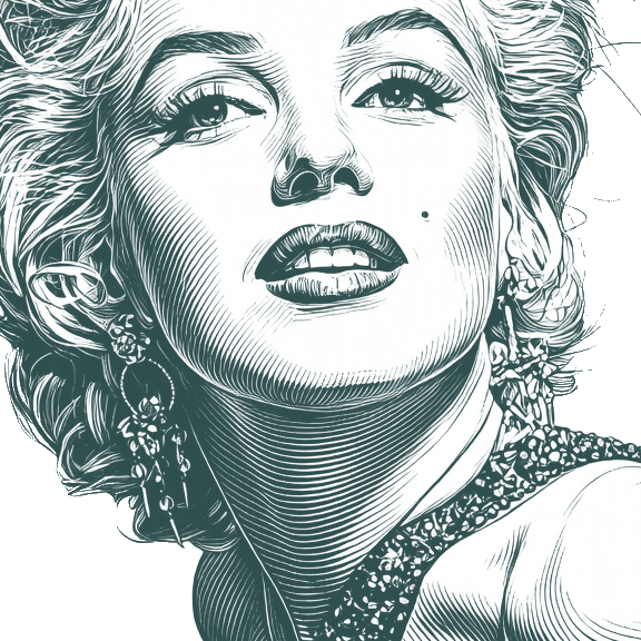 Engraved portrait of Marilyn Monroe