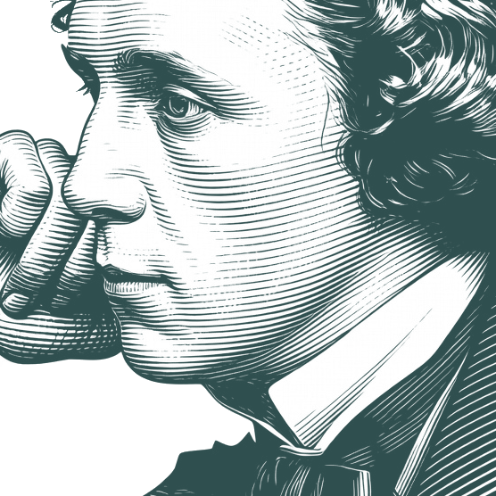 Engraved portrait of Lewis Carroll, facing left