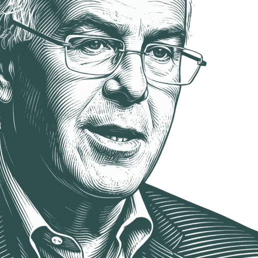 Engraved portrait of David Brooks, facing right