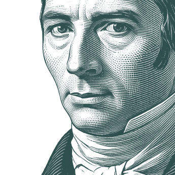 Engraved portrait of Frédéric Bastiat, facing left