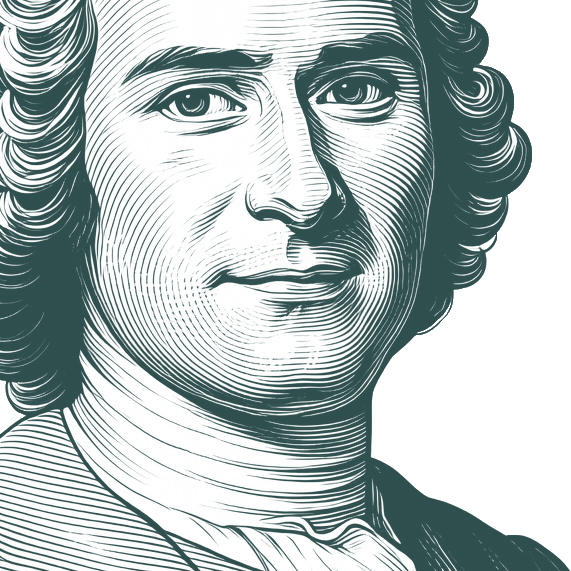 Engraved portrait of Jean-Jacques Rousseau, facing right