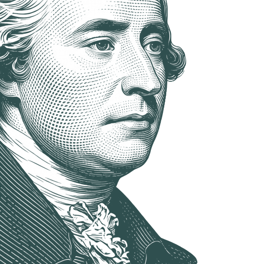 Engraved portrait of Edmund Burke, facing right