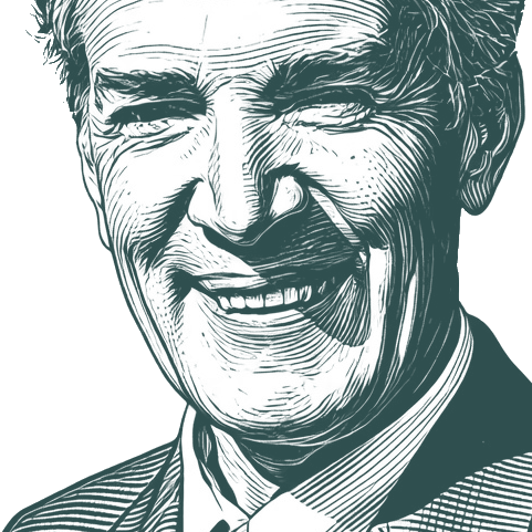 Engraved portrait of Upton Sinclair, facing left