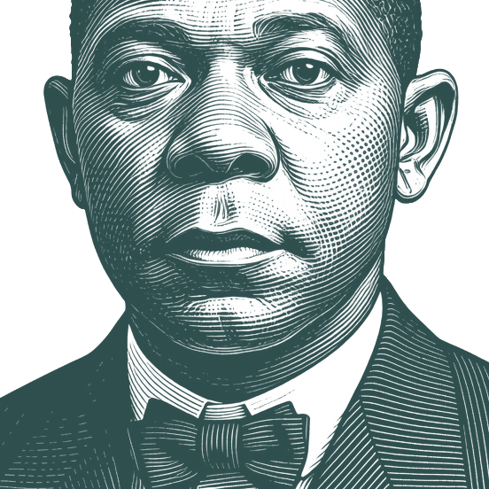 Engraved portrait of Booker T. Washington