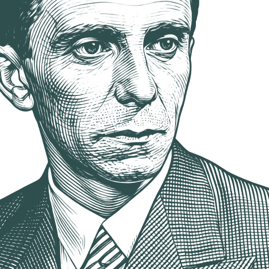 Engraved portrait of Joseph Goebbels, facing right