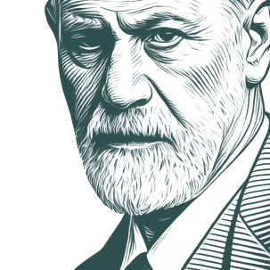 Engraved portrait of Sigmund Freud, facing left