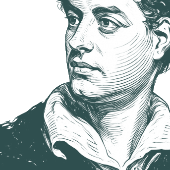 Engraved portrait of Lord Byron, facing left
