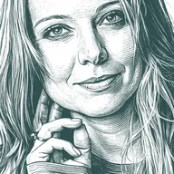 Engraved portrait of Elif Şafak