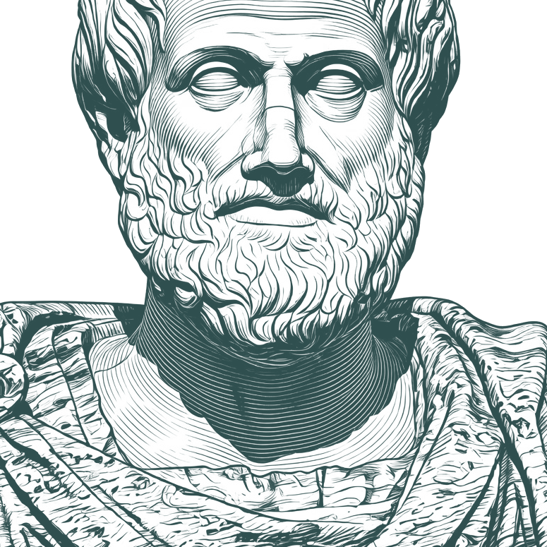 Engraved portrait of Aristotle