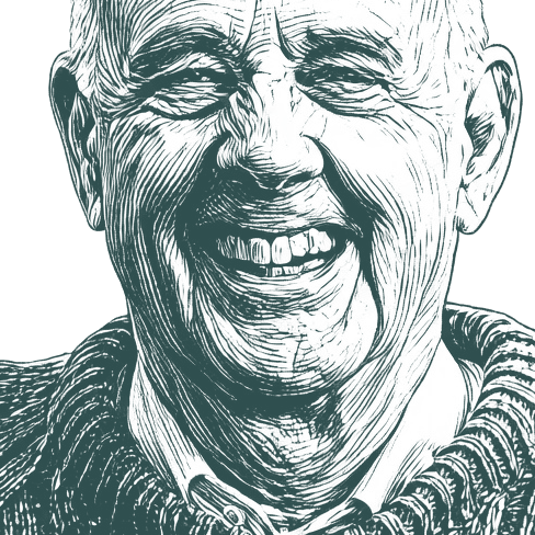 Engraved portrait of Wendell Berry