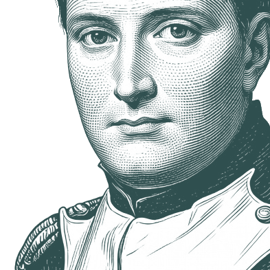 Engraved portrait of Napoleon, facing left