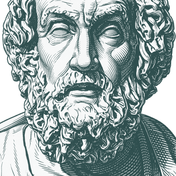 Engraved portrait of Homer