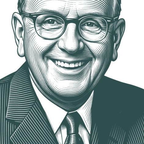 Engraved portrait of Norman Vincent Peale