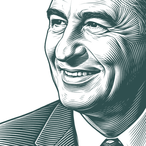 Engraved portrait of Dr. Seuss, facing left