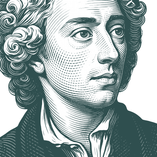Engraved portrait of Alexander Pope, facing right