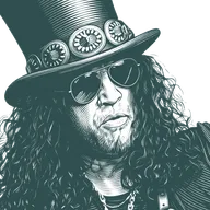 Engraved portrait of Slash, facing right