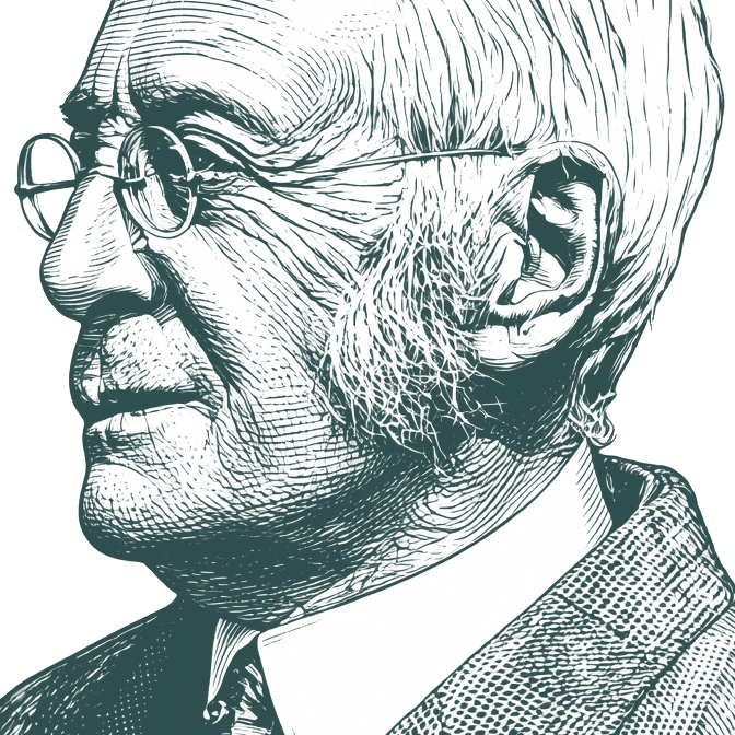 Engraved portrait of Charles William Eliot, facing left